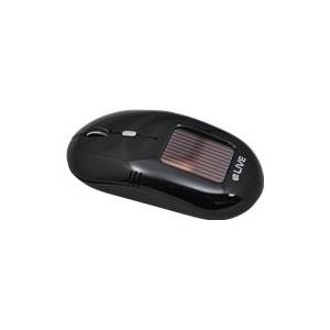 eLIVE Light Solar - Maus - Laser - drahtlos - 2.4 GHz - kabelloser Empfänger (USB) - Schwarz