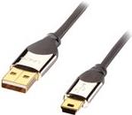 Premium - USB-Kabel - USB Typ A, 4-polig (M) - Mini-USB Typ B, 4-polig (M) - 3,0m (USB/USB2.0) - Anthrazit (41590) Premium - USB-Kabel - USB Typ A, 4-polig (M) - Mini-USB Typ B, 4-polig (M) - 3,0m (USB/USB2.0) - Anthrazit (41590)