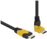 DeLOCK 86989 cavo HDMI 2 m HDMI tipo A [Standard] Nero, Giallo (DeLOCK High Speed HDMI Cable, straight - angled, 8K, 2m - Yello