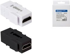 LogiLink Keystone Connettore HDMI modulare con ripetitore con dispositivo a scatto per pannelli e prese Keystone standard - 1 p