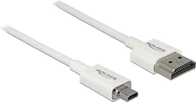 Delock Cavo HDMI ad alta velocit con Ethernet - HDMI-A maschio HDMI Micro-D maschio 3D 4K 05 m Sottile di alta qualit