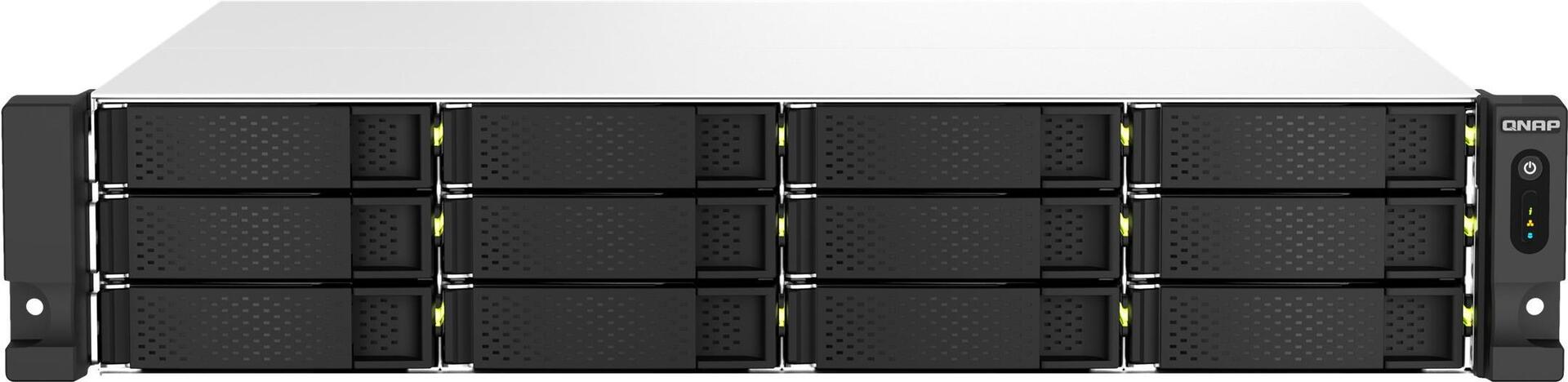 QNAP TS-1264U-RP - NAS-Server - 12 Schächte - Rack - einbaufähig - SATA 6Gb/s - RAID RAID 0, 1, 5, 6, 10, 50, JBOD, 60 - RAM 8GB - 2,5 Gigabit Ethernet - iSCSI Support - 2U (TS-1264U-RP-8G)
