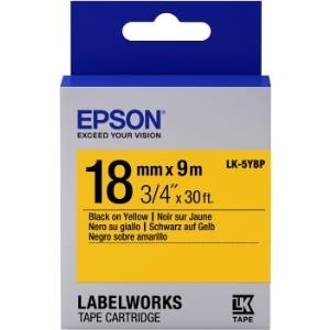 Epson LabelWorks LK-5YBP - Etikettenband - Schwarz auf Gelb - Rolle (1,8 cm x 9 m) 1 Rolle(n) - für LabelWorks LW-1000P, LW-400, LW-400L, LW-400VP, LW-600P, LW-700, LW-900P (C53S655003)