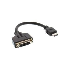 InLine - Videoanschluß - HDMI / DVI - HDMI, 19-polig (M) - DVI-D (W) - 20cm - Schwarz (17670I)