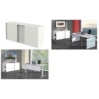 kerkmann Sideboard, 3 Schubladen, 2 Abteilen, weiß Maße: (B)1.600 x (T)500 x (H)800 mm, 3 Abteilen: 2 Abteilen - 1 Stück (4487)