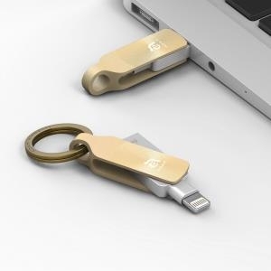 Adam Elements iKlips DUO+ 64GB USB 3.0 (3.1 Gen 1) Typ A Gold USB-Stick (ADRAD64GKLDPGA)