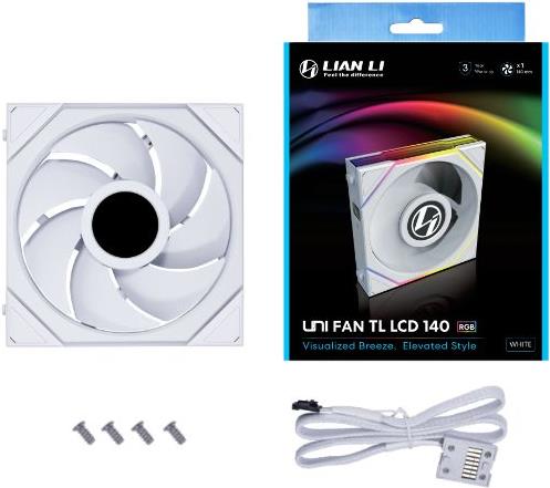 Lian Li UNI FAN TL LCD Case per computer Ventilatore 14 cm Bianco (Lian Li UNI FAN TL LCD 140mm - White)