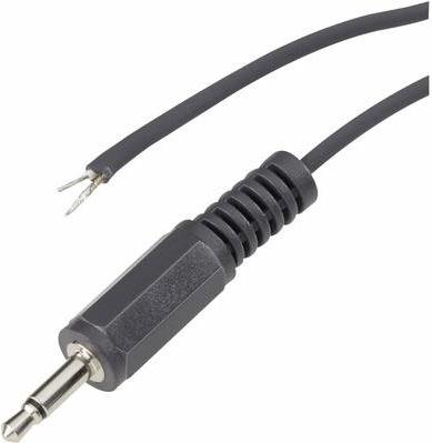 TRU COMPONENTS Klinken-Steckverbinder 2.5 mm Stecker, gerade Polzahl: 2 Mono Schwarz 1 St. (1578895)