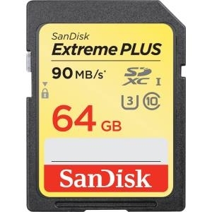 SanDisk Extreme PLUS - Flash-Speicherkarte - 64GB - Video Class V30 / UHS Class 3 / Class10 - SDHC UHS-I (SDSDXWF-064G-GNCIN)