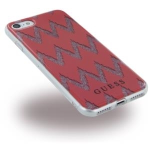 Guess - 3D Effect Stripes Chevron GUHCP7CGRE - Silikon Cover - Apple iPhone 7 - Rot (GUHCP7CGRE)