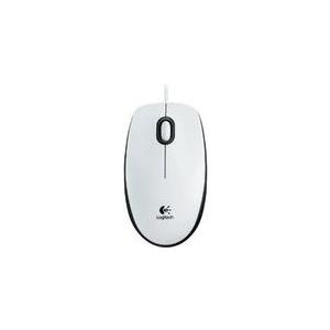 Logitech M100 - Maus - rechts- und linkshändig - optisch - 3 Tasten - verkabelt - USB - weiß