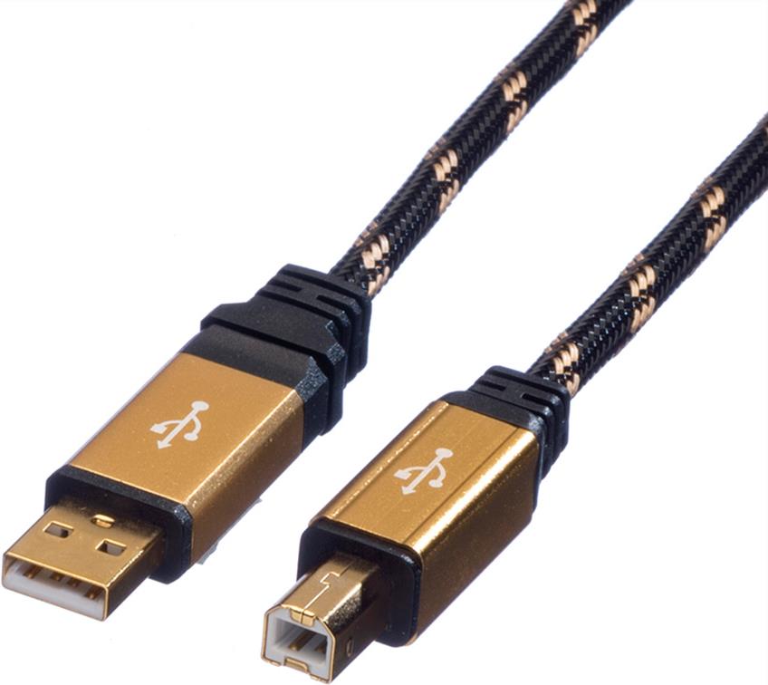 ROLINE Gold USB 2.0 Kabel, Typ A-B 1,8m (11.02.8802)