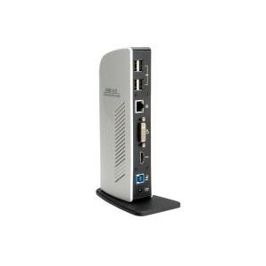 ROLINE USB 3.0 Dual Head Docking Station Black and White, DVI, HDMI, LAN (12.02.1042)