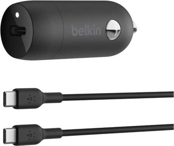 BELKIN 30W USB PD CAR CHARGER WITH PPS W/PVC C-C 1M BLK