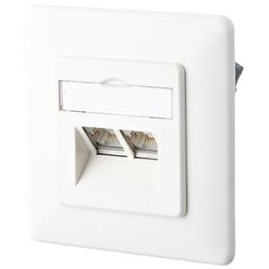 METZ CONNECT BTR IT CONNECT E-DAT design 8/8(8) UP - Anschlussdose, unterputz - RJ-45 X 2 - Pure White, RAL 9010 - 2 Ports (1307441002-I)