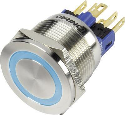 Conrad Vandalismusgeschützter Drucktaster 250 V/AC 3 A 1 x Aus/(Ein) GQ22S-11E/B/12V IP65 tastend 1 St. (GQ22S-11E/B/12V)
