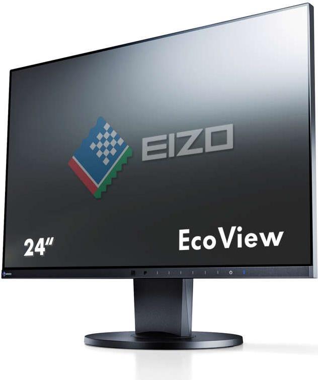 EIZO FlexScan EV2450-BK - LED-Monitor - 60cm (23.8) - 1920x1080 - IPS - 250 cd/m2 - 1000:1 - 5 ms - HDMI - DVI-D - VGA - DisplayPort - Lautsprecher - Schwarz (EV2450-BK) - Sonderposten
