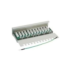 InLine® Patchfeld Cat.6, 12-fach, Tisch-/Wandmontage, lichtgrau, RAL7035 (76209)