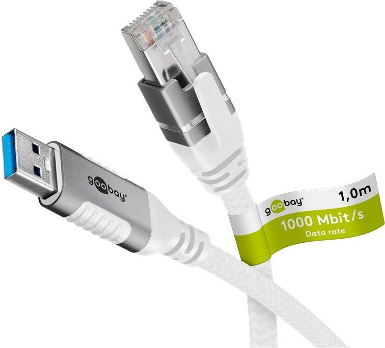 Goobay 74157 - Cavo adattatore di rete USB 3.0 Tipo A Gigabit Ethernet 1 m - Scheda di rete - 1.000 Mbps (74157)