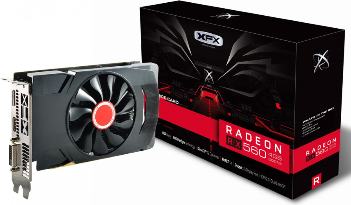 XFX Radeon RX 560D - Grafikkarten - Radeon RX 560 - 4 GB GDDR5 - PCIe 3.0 - DVI, HDMI, DisplayPort XFX Radeon RX 560D - Grafikkarten - Radeon RX 560 - 4 GB GDDR5 - PCIe 3.0 - DVI, HDMI, DisplayPort