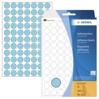 HERMA - Matte, permanente selbstklebende Papieretiketten - Blau - 13 mm rund 2464 Etikett(en) (32 Bogen x 77) (2233)