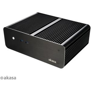 Akasa Euler MX - Ultra Small Form Factor - Mini-ITX - Netzteil 80 Watt - Anodized Black - USB (A-ITX25-M1B)