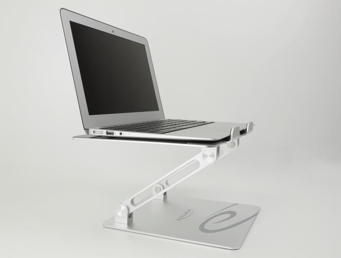 Delock porta tablet e supporto per notebook regolabile in alluminio