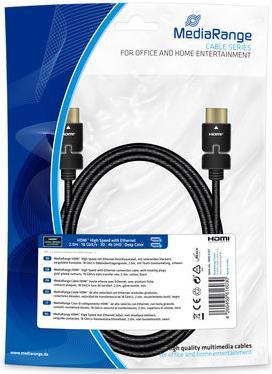 MediaRange MRCS197 cavo HDMI 2 m HDMI tipo A Standard Nero (MediaRange HDMI High Speed Ethernet An)