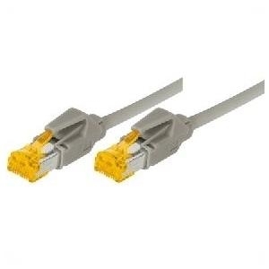 Patchkabel S/FTP, PiMF, Cat 6a, grau, 25,0 m Für 10 Gigabit/s, halogenfrei, mit Draka-Kabel und Hirosesteckern TM31 (bisherige Bezeichnung S/STP) (72225)