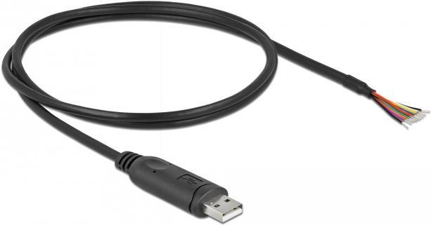 Cavo adattatore Delock da USB 2.0 Tipo-A a RS-232 seriale con 9 estremità del cavo aperte