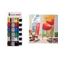 Marabu Acrylfarbe BasicAcryl, Starter Set 6 x 80 ml leicht vermalbar, gute Deckkraft, schnell trocknend, wasser- (120000080)