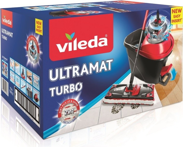 Vileda 140827 1bowls Schwarz - Rot Wischsystem & -eimer (ULTRAMAT TURBO 158632)