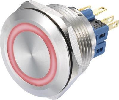 Conrad Drucktaster 250 V/AC 3 A 1 x Ein/(Ein) GQ28-11E/R/12V IP65 tastend 1 St. (GQ28-11E/R/12V)