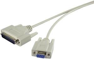 renkforce Seriell Anschlusskabel [1x D-SUB-Stecker 25pol. - 1x D-SUB-Buchse 9pol.] 1.50 m Beige renkforce (B-Ware)