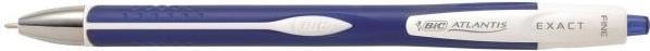 BIC Druckkugelschreiber Atlantis Exact, blau Strichfarbe: blau, Strichstärke: 0,3 mm, Schaftfarbe: blau - 1 Stück (918505)