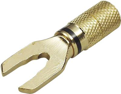 TRU COMPONENTS 1577788 Gabelkabelschuh 6 mm² Loch-Ø=6.1 mm Unisoliert Schwarz 1 St. (1577788)