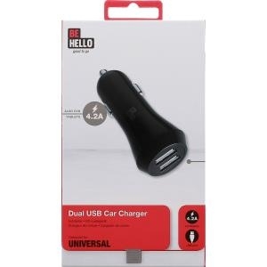 BeHello - Netzteil - Pkw - 4,2 A - 2 Ausgabeanschlussstellen (USB (nur Strom)) - Schwarz (BEHCAC00009)