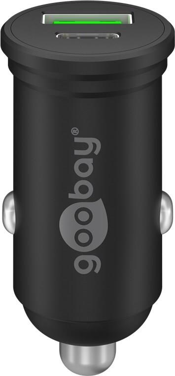 Goobay Dual Car Charger PD 45W, 3.0A, 1x USB-A 1x USB-C - Black