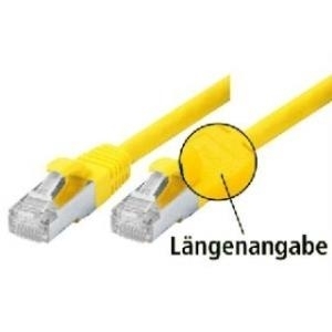 Patchkabel S-FTP, Cat 5e, gelb, 3.0 m Patchkabel mit besonders schmalem Knickschutz (70803Y)