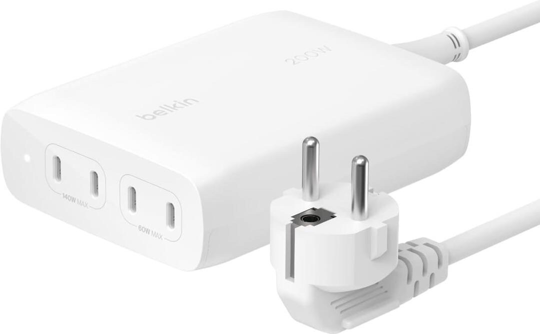 Belkin BoostCharge Pro Computer portatile Smartphone Tablet Bianco AC Ricarica rapida Interno (BOOSTCHARGE PRO 4-PORT USB-C - G