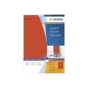 HERMA SuperPrint - Etichette per cartelle di file - Rosso - 61 x 192 mm - 400 pz. (100 fogli x 4) (4297)