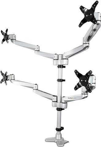 StarTech.com Supporto per 4 monitor - Completamente articolabile - Premium (DESK MOUNT QUAD MONITOR ARM - ERGONOMIC VESA MOUNT