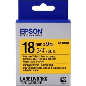 Epson LabelWorks LK-5YBW - Etikettenband - Schwarz auf Gelb - Rolle (1,8 cm x 9 m) 1 Rolle(n) - für LabelWorks LW-1000P, LW-400, LW-400L, LW-400VP, LW-600P, LW-700, LW-900P, LW-Z900FK
