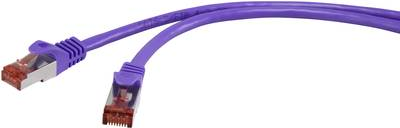 Renkforce RJ45 Netzwerk Anschlusskabel CAT 6 S/FTP 20 m Violett mit Rastnasenschutz, vergoldete Steckkontakte, Flammwidrig (RF-3432050)