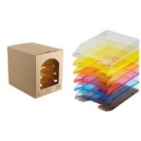 helit Briefablage Economy Transparent, Polystyrol, grün transparent, DIN A4 - C4, hochglänzend, stapelbar, - 5 Stück (H2361550)