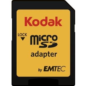 Emtec Kodak - Flash-Speicherkarte (microSDXC-an-SD-Adapter inbegriffen) - 128 GB - UHS Class 1 / Class10 - 580x - microSDXC UHS-I (EKMSDM128GXC10K)