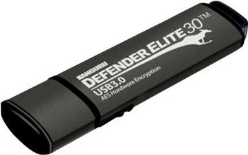 Kanguru Encrypted Defender Elite30 - Chiavetta USB - crittografata - 256 GB - USB 3.2 Gen 1 - Nero - Conforme TAA (KDFE30-256G)