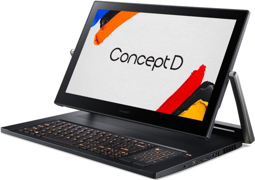 Acer ConceptD 9 CN917-71-923G - Dreh- und Faltdesign - Core i9 9980HK / 2.4 GHz - Win 10 Pro 64-Bit - 32 GB RAM - 1 TB SSD NVMe - 43.9 cm (17.3) IPS Touchscreen 3840 x 2160 (Ultra HD 4K) - GF RTX 2080 - Bluetooth, Wi-Fi - Schwarz - kbd: Deutsch - mit Predator (NX.C4LEG.003)