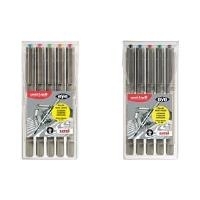 uni-ball Tintenroller eye fine UB-157, 5er Etui, sortiert dokumentenechte Tinte, Metallclip, sichtbarer Tintenstand (UB-157/5ASSF06)