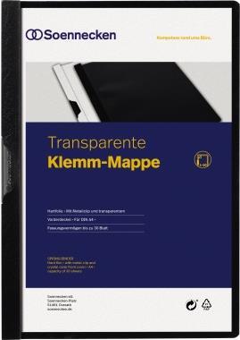 Klemmmappe schwarz A4 PP 30Blatt mit schwarzem Cli - A4 (3320)